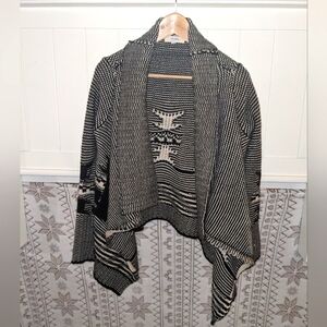 Patterned drape sweater